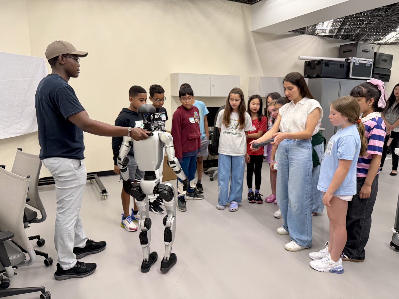 Walking students through teleoperating the humanoid robot